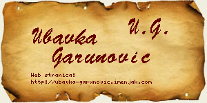 Ubavka Garunović vizit kartica